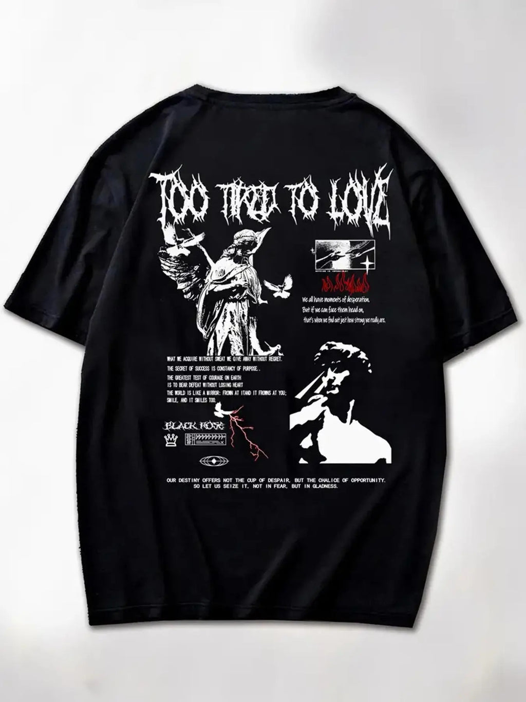 Men's Regular Fit Letter Graphic Round Neck Drop Shoulder Tee, Street Fashion Casual Short Sleeve T-shirt for Daily...