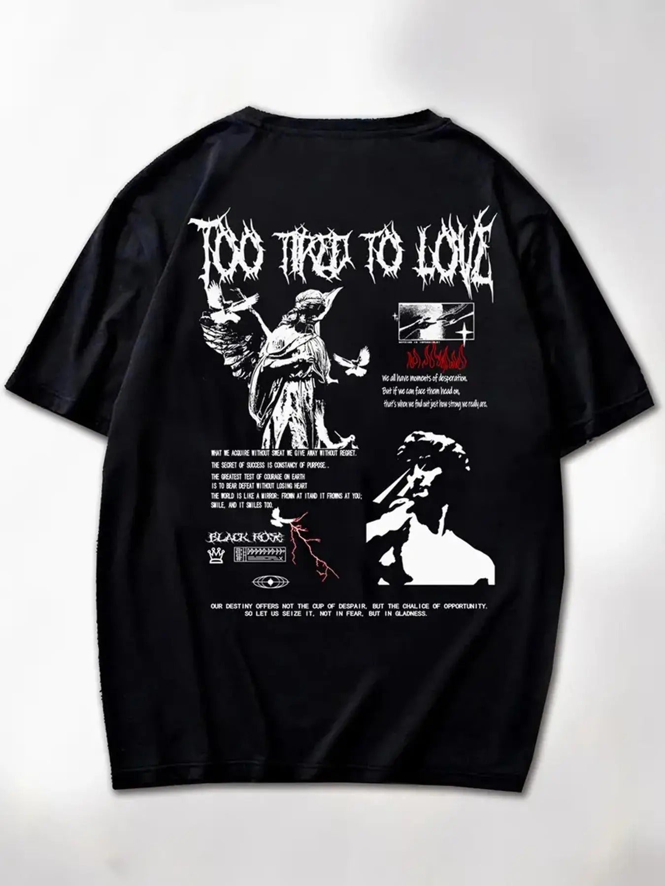 Men's Regular Fit Letter Graphic Round Neck Drop Shoulder Tee, Street Fashion Casual Short Sleeve T-shirt for Daily...