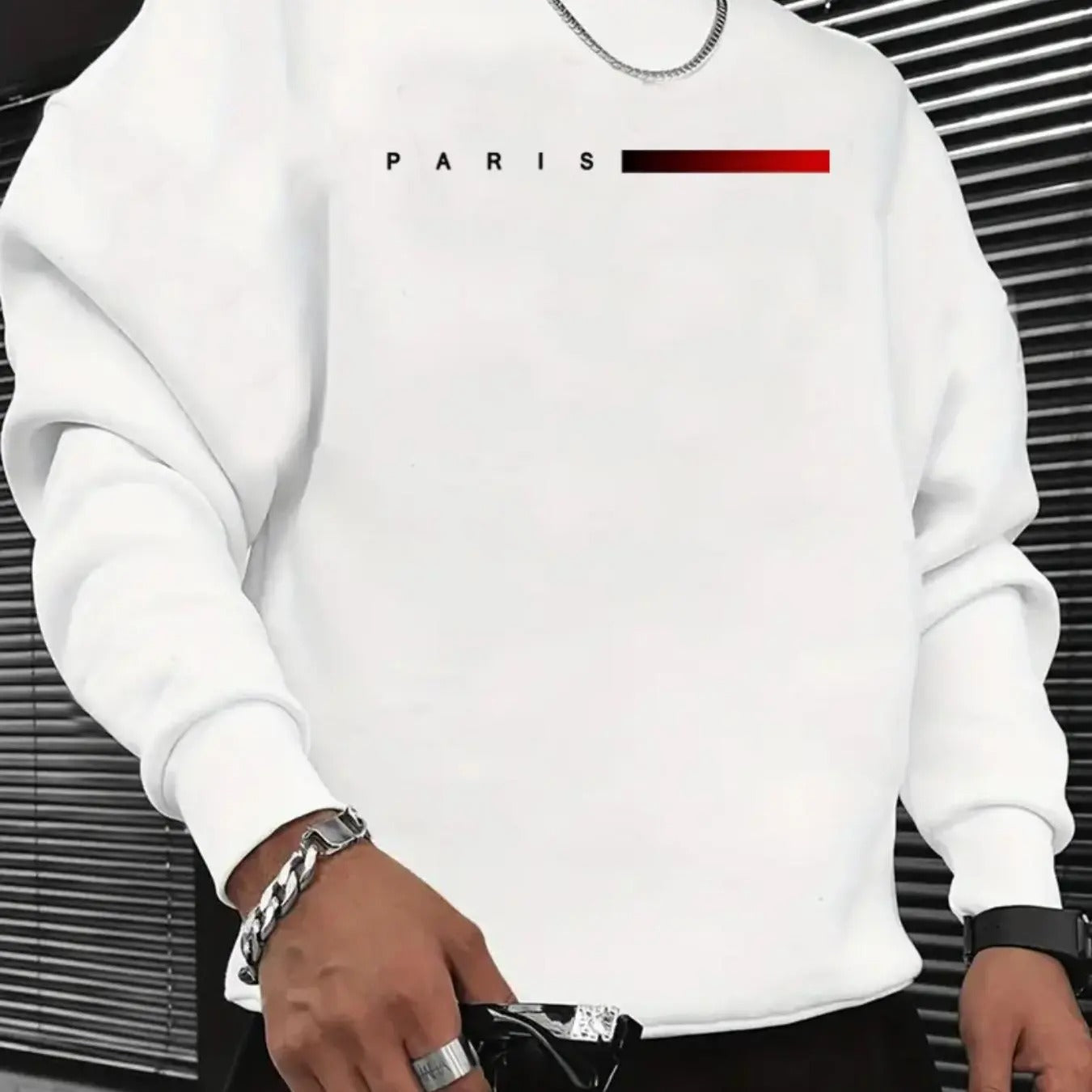 Men's Regular Fit Letter Print Drop Shoulder Sweatshirt, Casual Soft Comfy Long Sleeve Round Neck Pullover for Daily...