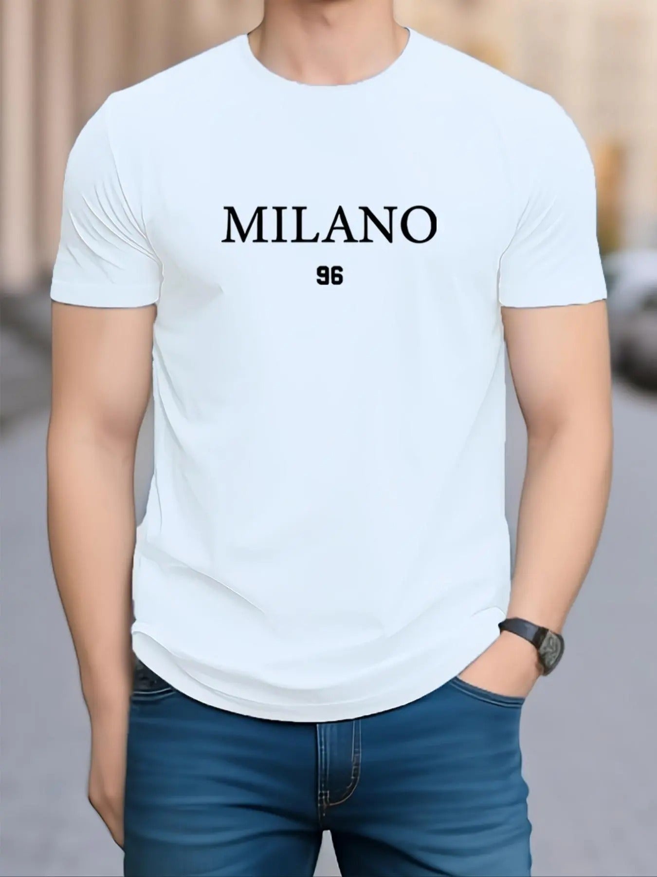 Men's Regular Fit Letter Print Round Neck Tee, Casual Short Sleeve Crew Neck T-shirt for Daily Wear, Fashion Comfy Men's...