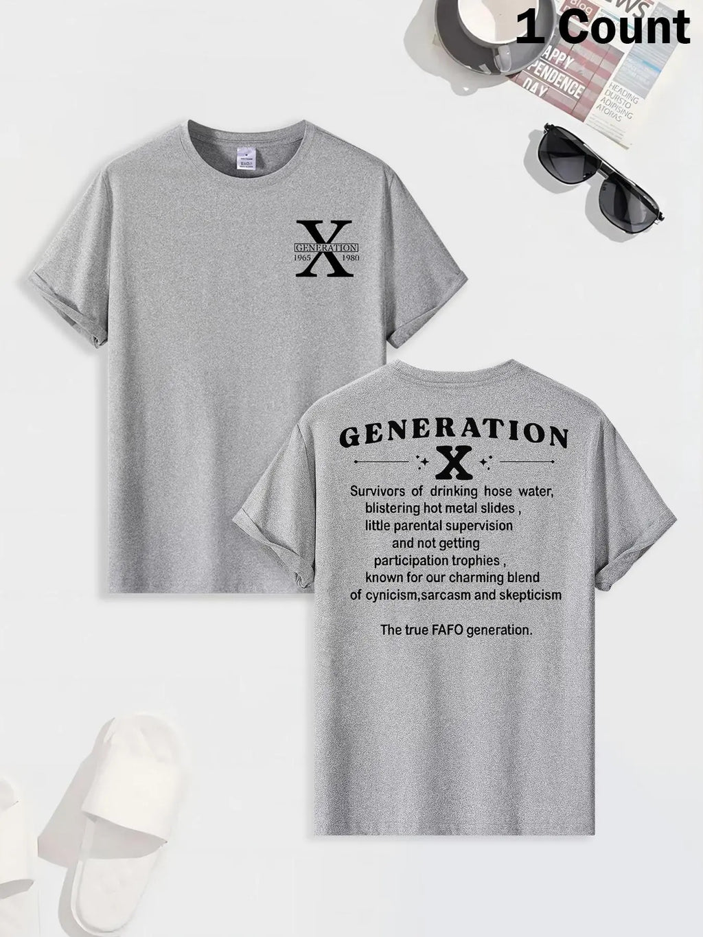 Men's Regular Fit Letter Print Round Neck Tee, Casual Short Sleeve Crew Neck T-shirt for Summer, Comfy Breathable Men's...
