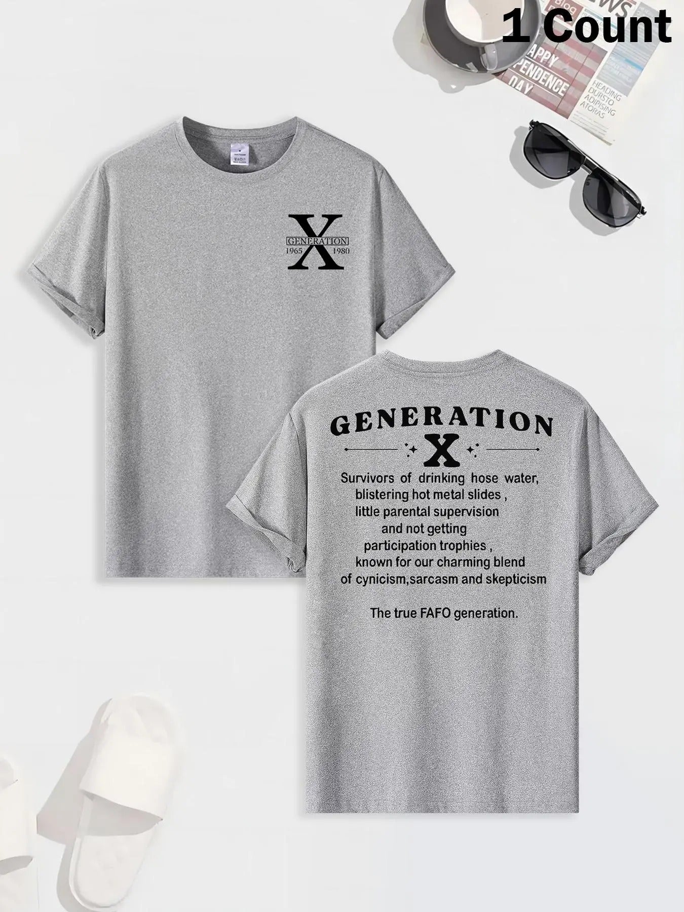 Men's Regular Fit Letter Print Round Neck Tee, Casual Short Sleeve Crew Neck T-shirt for Summer, Comfy Breathable Men's...