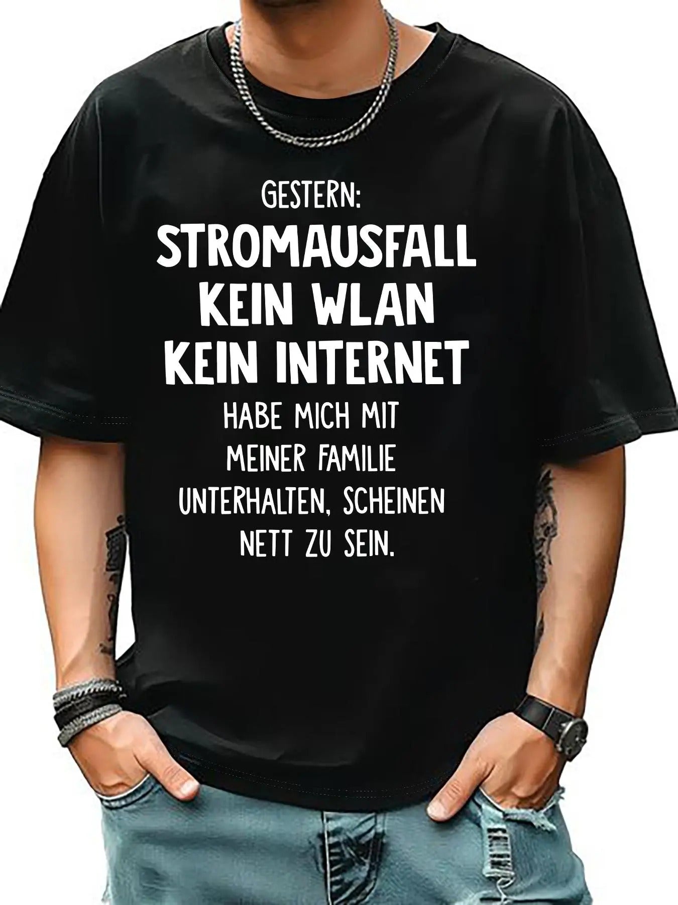 Men's Regular Fit Letter Print Round Neck Tee, Casual Short Sleeve Crew Neck T-shirt for Summer, Streetwear Men's Top for...