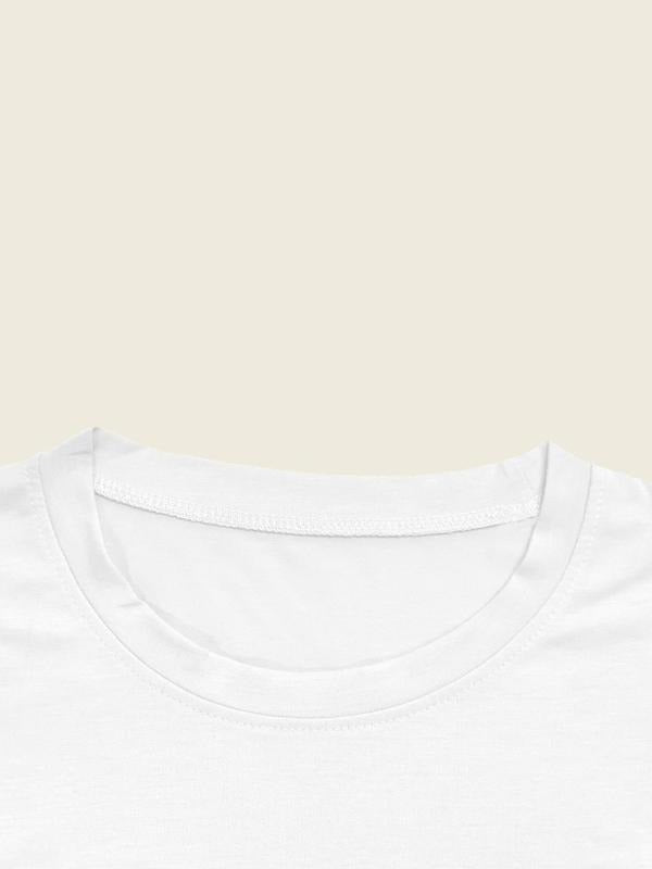 Men's Regular Fit Slogan Print Round Neck Tee, Casual Short Sleeve Crew Neck T-Shirt for Daily Wear, Men's Top for All...