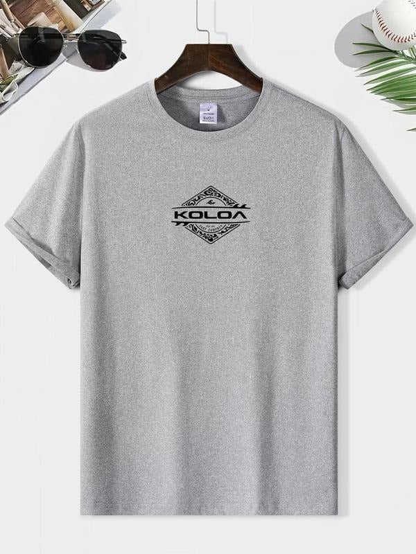 Men's Regular Fit Tiger Print Round Neck Graphic Tee, Casual Short Sleeve Crew Neck T-shirt for Summer, Fashion Men's Top...