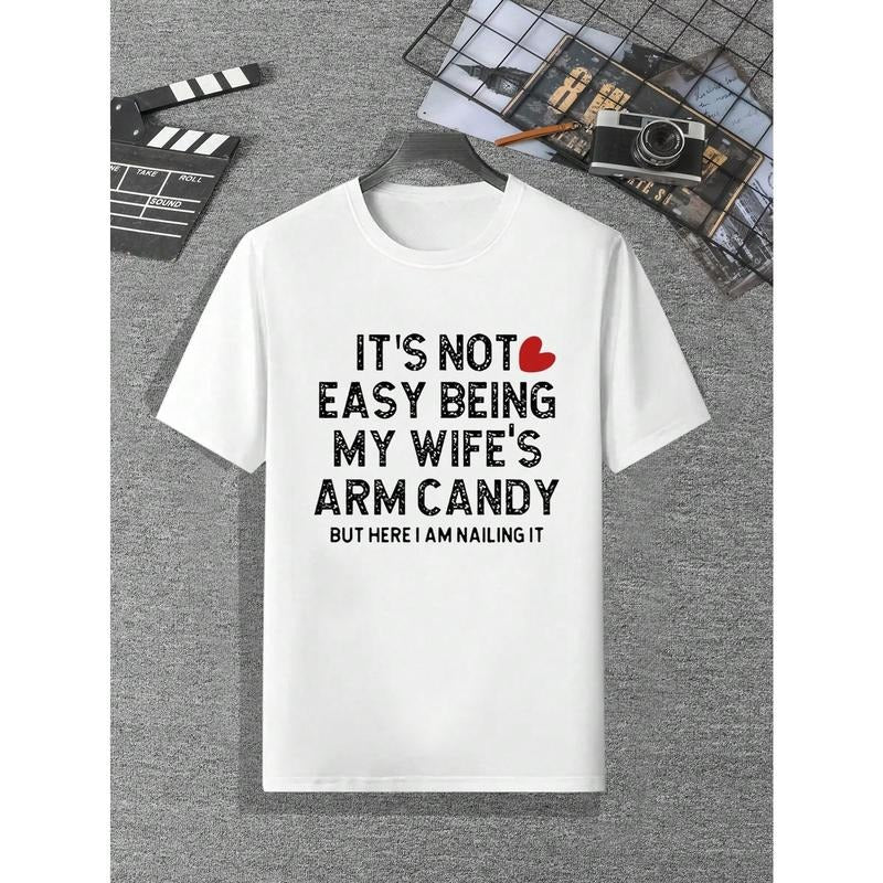 Men's Round Neck Short Sleeve T-Shirt With Slogan Print Made in USA Hoodie, Sweatshirt | UrbanDripWear.com