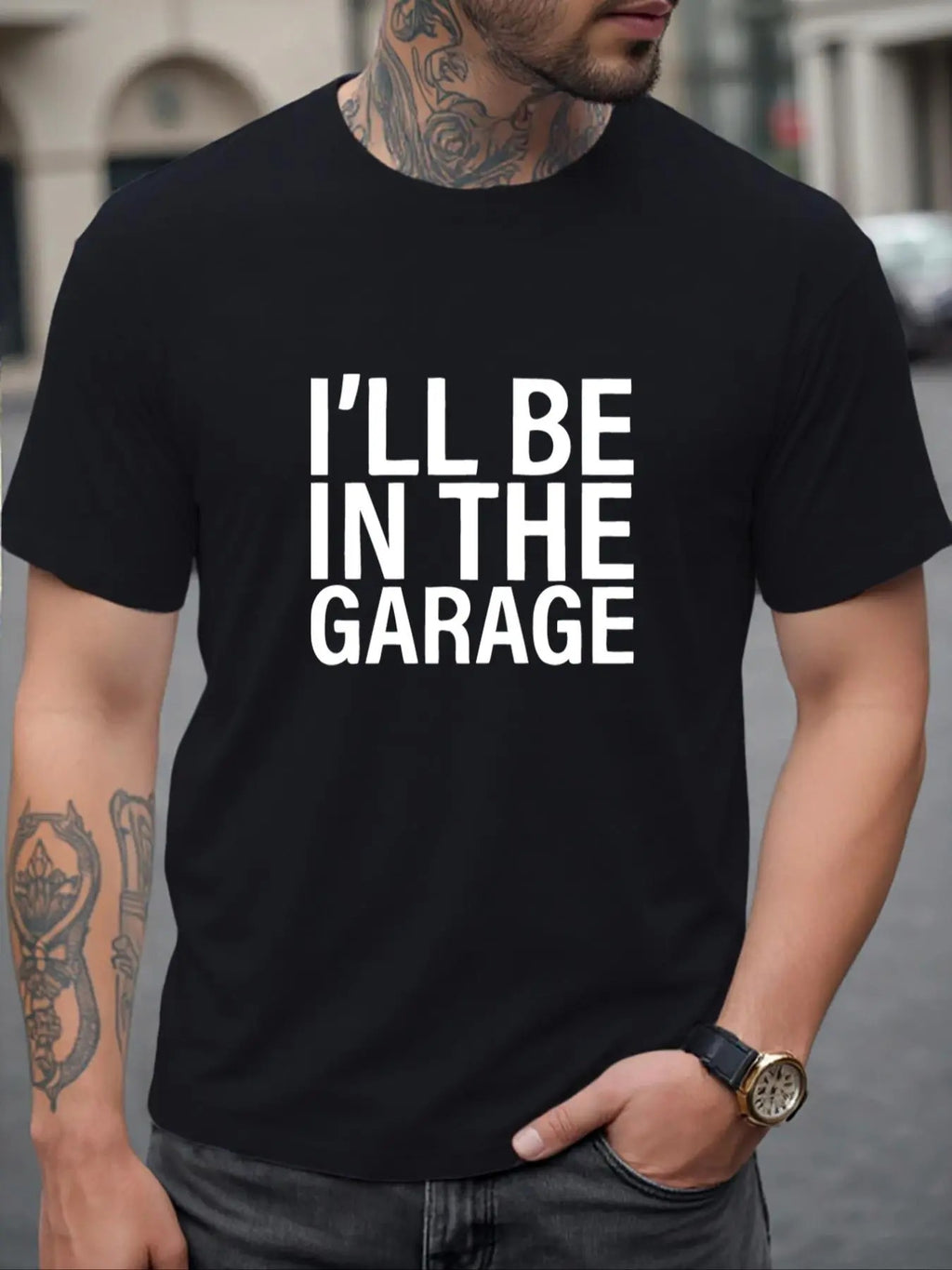 Men's Slogan Print Round Neck Tee, Regular Fit Casual Comfortable Breathable Short Sleeve Crew Neck T-shirt for Summer,...
