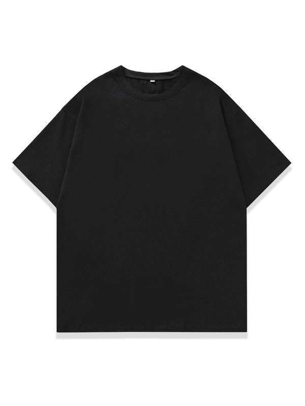 Men's Solid Short Sleeve Tee, Regular Fit Casual Comfy Round Neck T-Shirt for Summer, Fashion Men's Top for Daily Wear