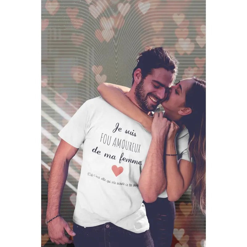 Men's Valentine's Day t-shirt I'm madly in love with my wife, Valentine's Day gift, I love you t-shirt, men's gift...