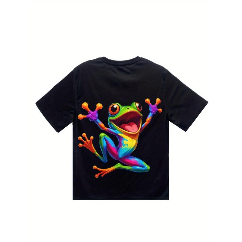 Men's Vibrant Tree Frog Graphic Tee - Soft Cotton, Breathable Crew Neck T-Shirt for Casual Wear & Outdoor Fun made in usa...