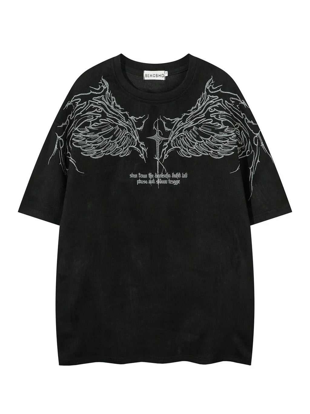 Men's Wing & Letter Embroidery Short Sleeve Tee, Loose Casual Fashion T-shirt for Summer, Men's Top for Daily Wear...