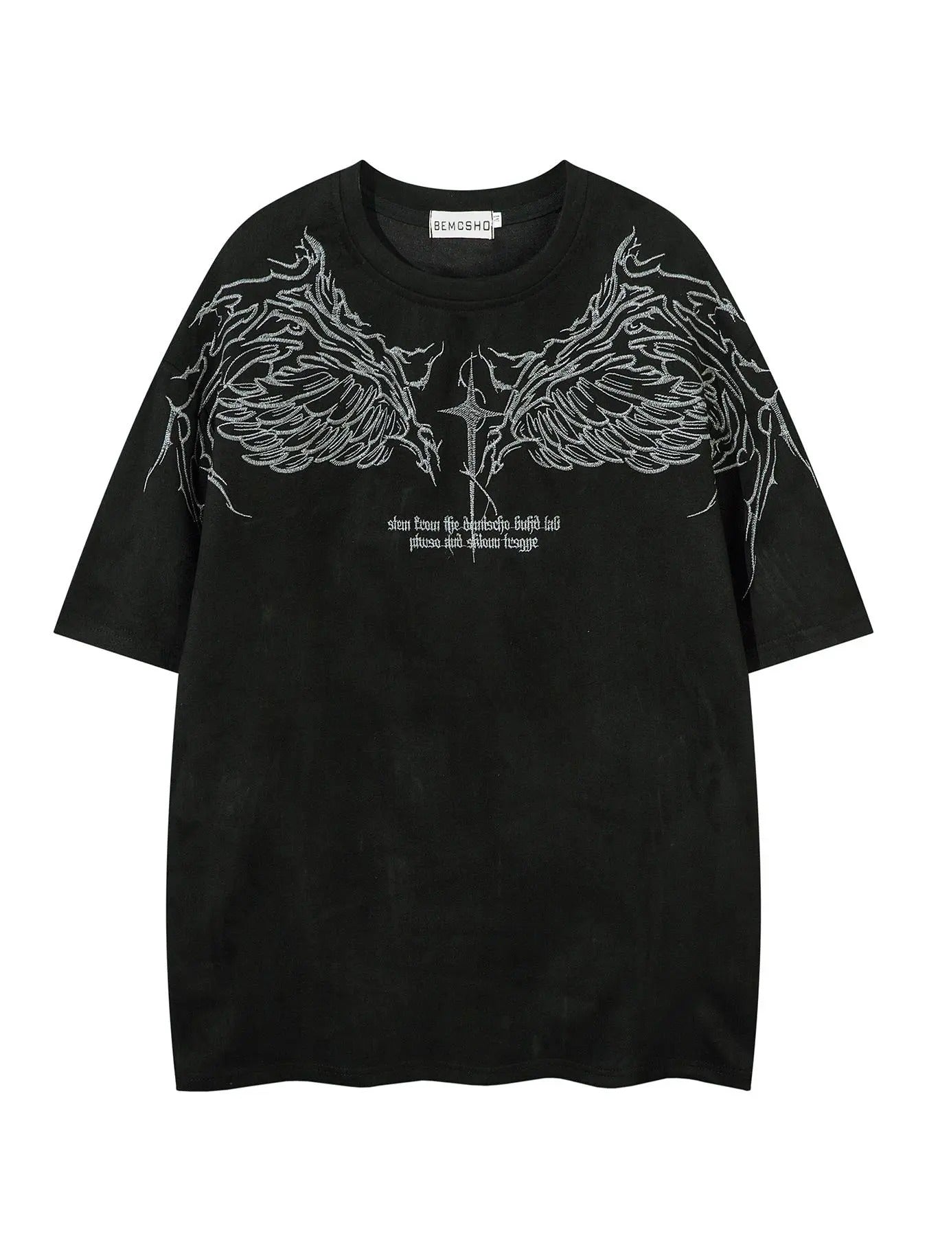 Men's Wing & Letter Embroidery Short Sleeve Tee, Loose Casual Fashion T-shirt for Summer, Men's Top for Daily Wear...