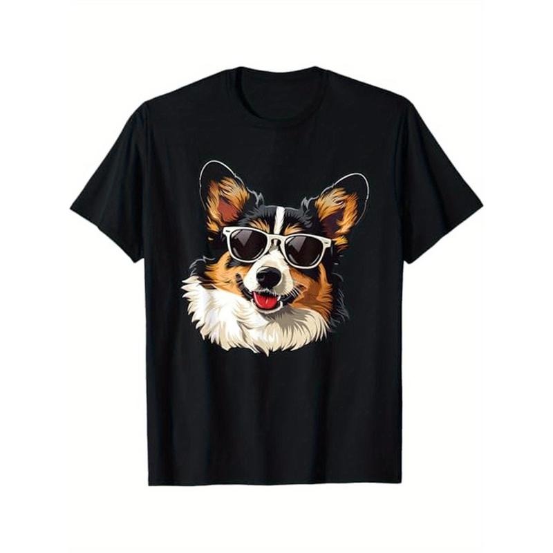 Men's cotton casual T-shirt Cardigan Welsh Corgi Dog Sunglasses T-Shirt made in usa Hoodie, Sweatshirt | UrbanDripWear.com