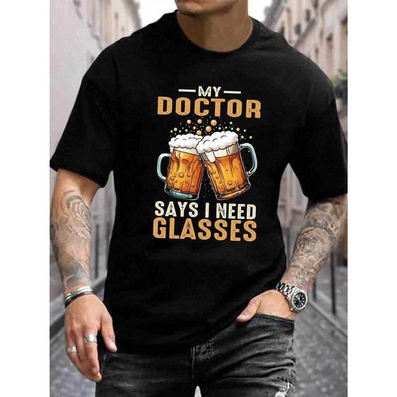 Men's summer beer print T-shirt with round neck and short sleeves made in usa Hoodie, Sweatshirt | UrbanDripWear.com