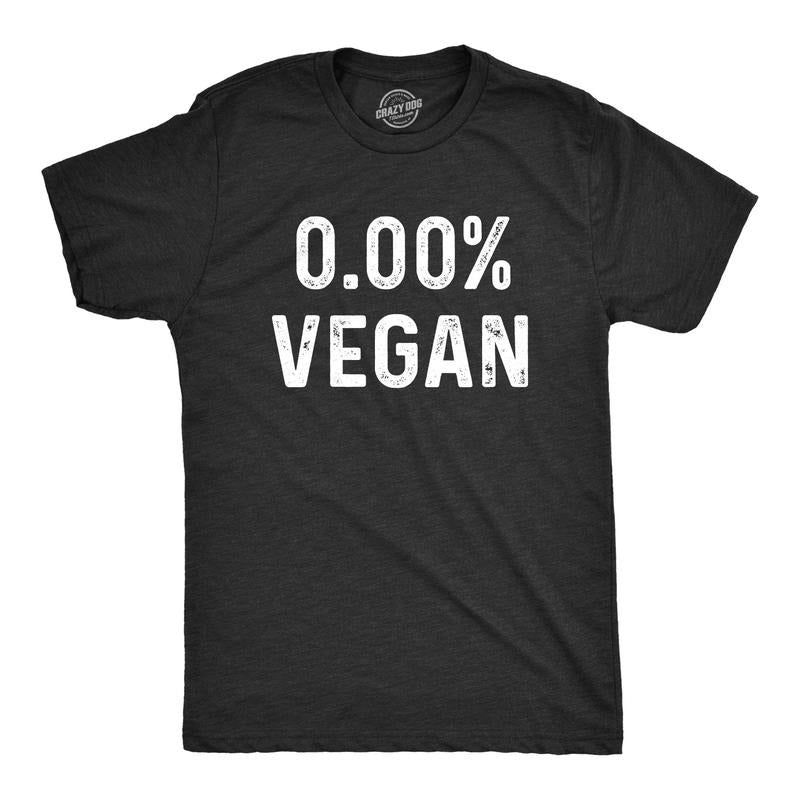 Mens 0% Vegan T Shirt Funny Cooking Meat Eater Tee Mens Funny T Shirts Cool Tees Soft Stylish Casual Menswear Funny Food...