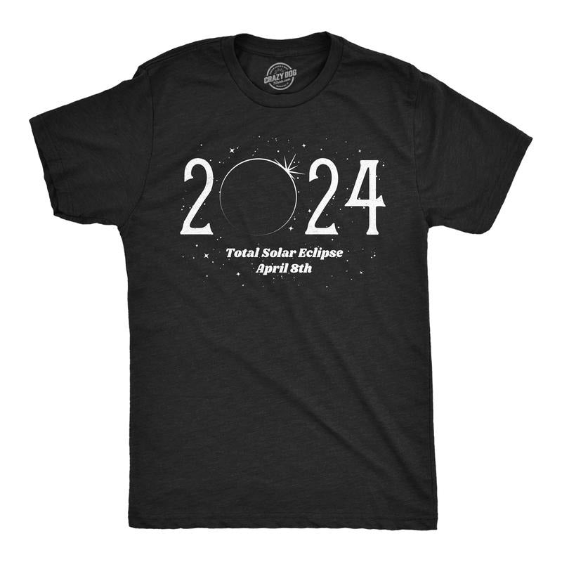 Mens 2024 Total Solar Eclipse Funny T Shirt Novelty Graphic Tee For Men Hoodie, Sweatshirt | UrbanDripWear.com
