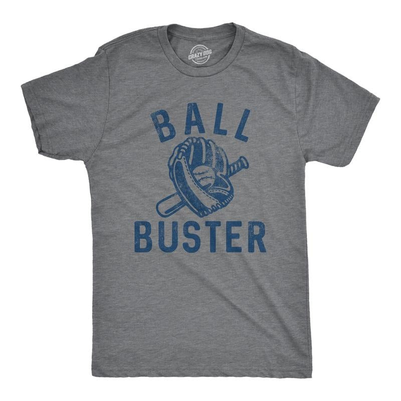Mens Ball Buster T Shirt Funny Sarcastic Baseball Bat Joke Tee for Guys Mens Funny T Shirts Cool Tees Soft Stylish Casual...