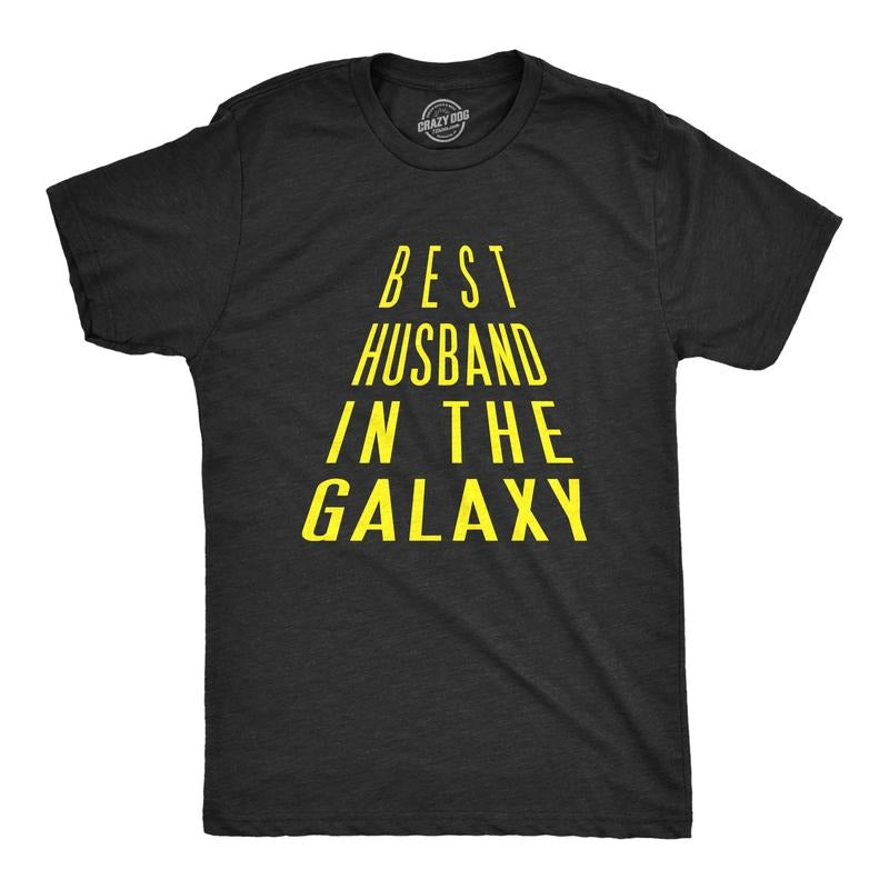 Mens Best Husband In The Galaxy Funny Nerdy Love Valentines Day T shirt Mens Funny T Shirts Cool Tees Soft Stylish Casual...