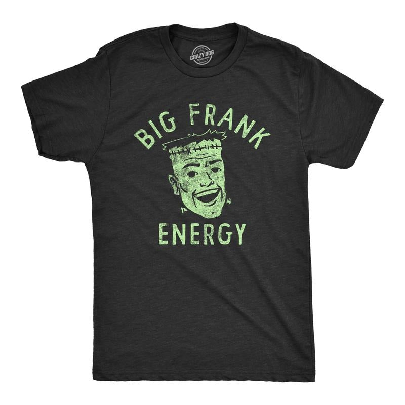 Mens Big Frank Energy T Shirt Funny Spooky Halloween Frankenstein Tee For Guys Mens Funny T Shirts Cool Tees Soft Stylish...