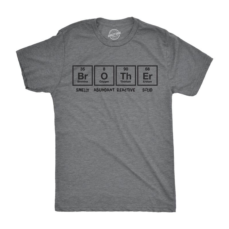 Mens Brother Periodic Table T shirt Nerdy Geeky Tee for Science Lovers Mens Funny T Shirts Cool Tees Soft Stylish Casual...