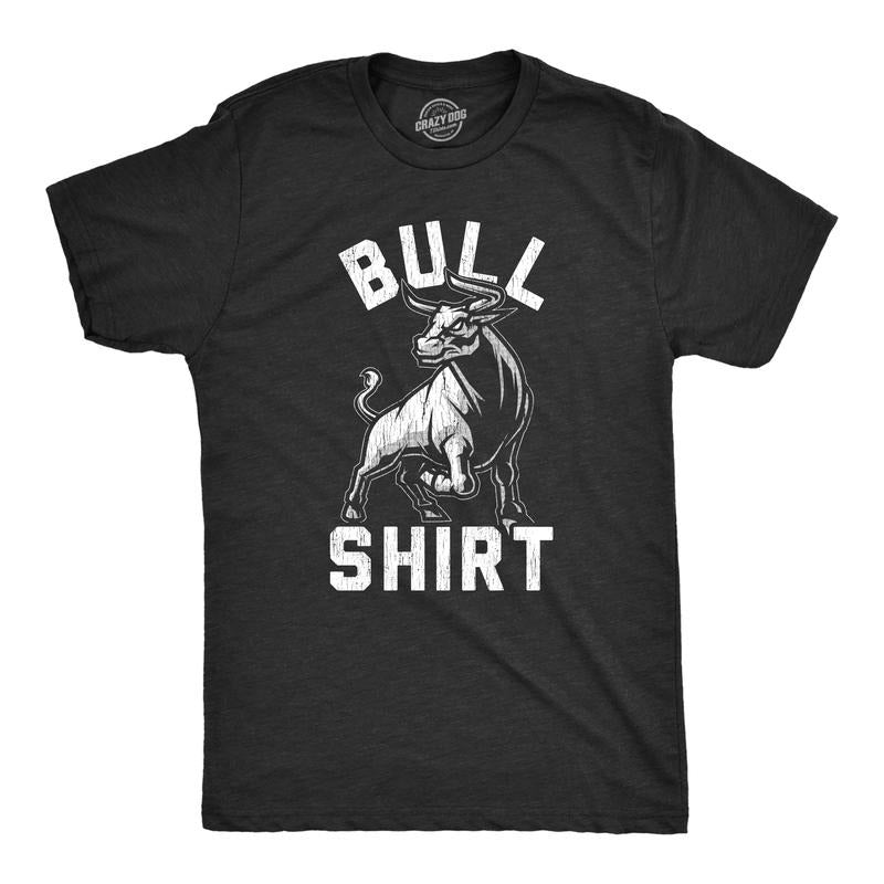 Mens Bull Shirt T Shirt Funny B.S. Punny Sarcastic Graphic Novelty Tee Mens Funny T Shirts Cool Tees Soft Stylish Casual...