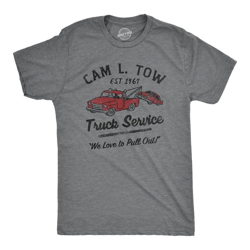Mens Cam L Tow Truck Service T Shirt Funny Camel Tow Adult Joke Tee For Guys Hoodie, Sweatshirt | UrbanDripWear.com