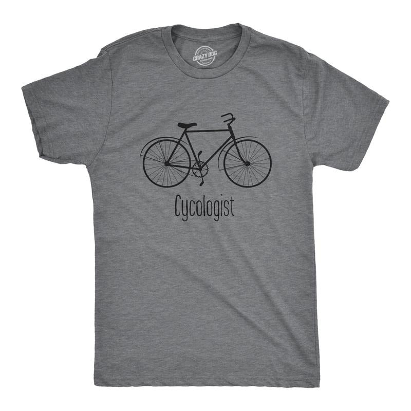 Mens Cycologist Funny Psychology Biking Cyclist Novelty Sarcasm Graphic T Shirt Mens Funny T Shirts Cool Tees Soft...