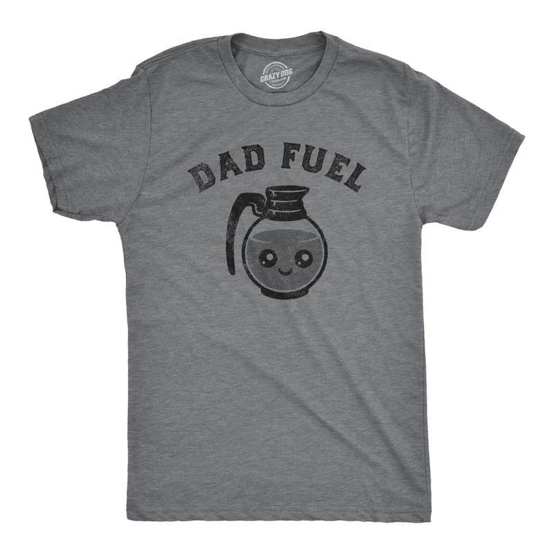 Mens Dad Fuel T Shirt Funny Fathers Day Gift Coffee Pot Caffeine Addict Joke Tee For Guys Mens Funny T Shirts Cool Tees...