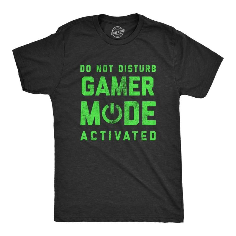 Mens Do Not Disturb Gamer Mode Activated T Shirt Funny Video Game Lover Tee for Guys Mens Funny T Shirts Cool Tees Soft...
