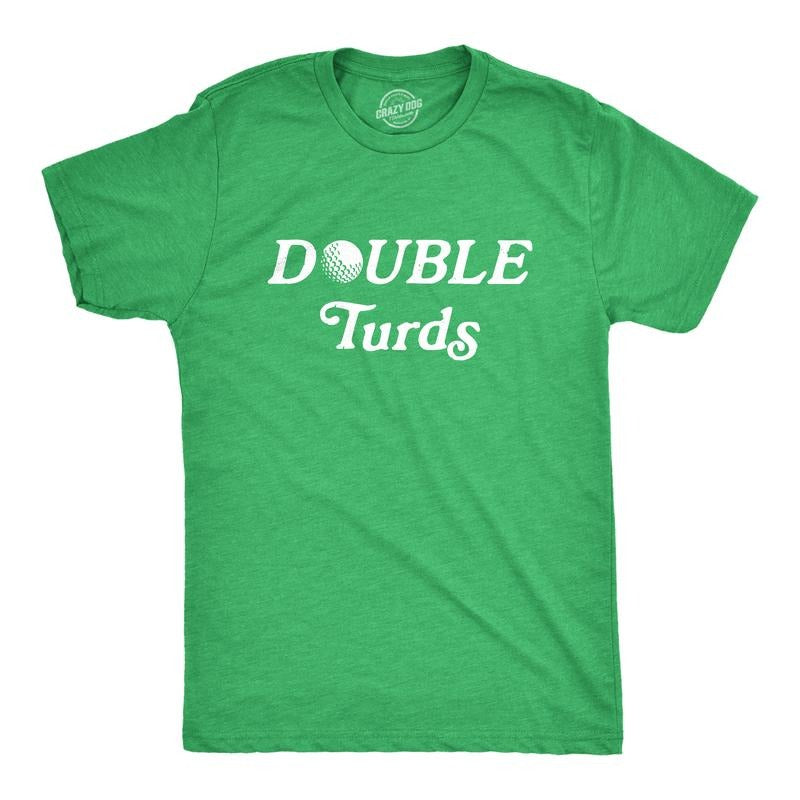 Mens Double Turds T Shirt Funny Movie Quote Golf Novelty Tee Mens Funny T Shirts Cool Tees Soft Stylish Casual Menswear...