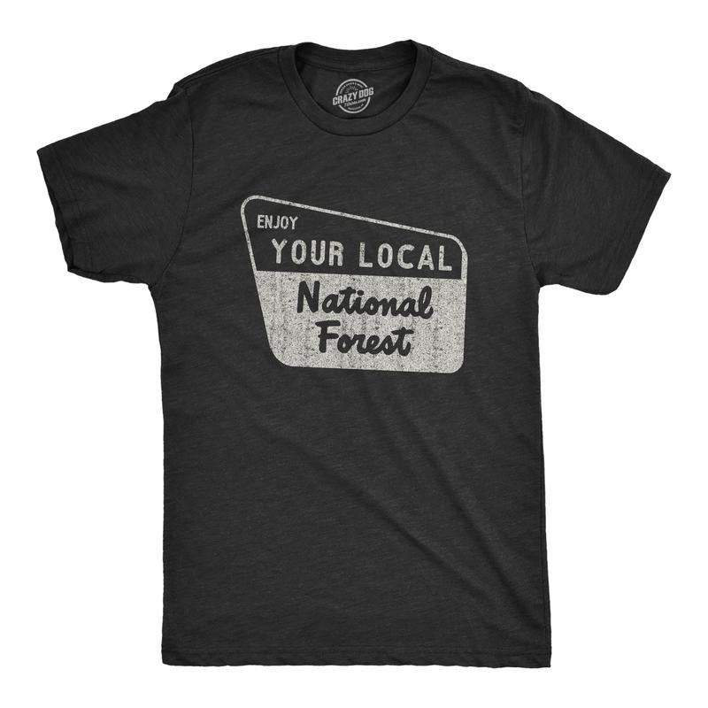 Mens Enjoy Your National Forest Funny Outdoor Vintage Camping Mountains T shirt Mens Funny T Shirts Cool Tees Soft...