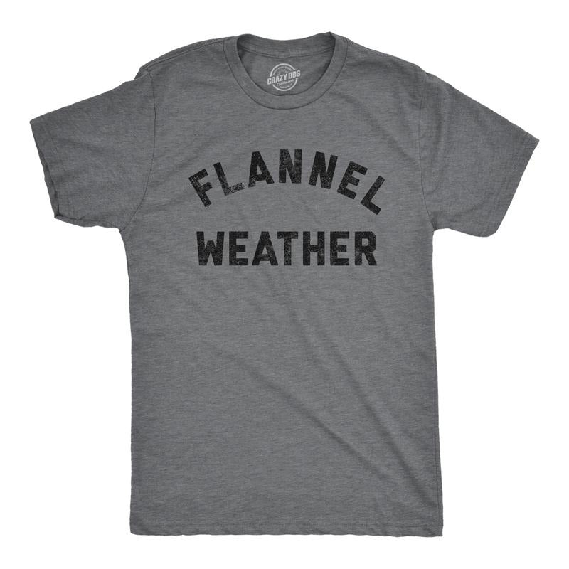 Mens Flannel Weather T Shirt Funny Sarcastic Winter Fall Autumn Graphic Tee for Guys Mens Funny T Shirts Cool Tees Soft...