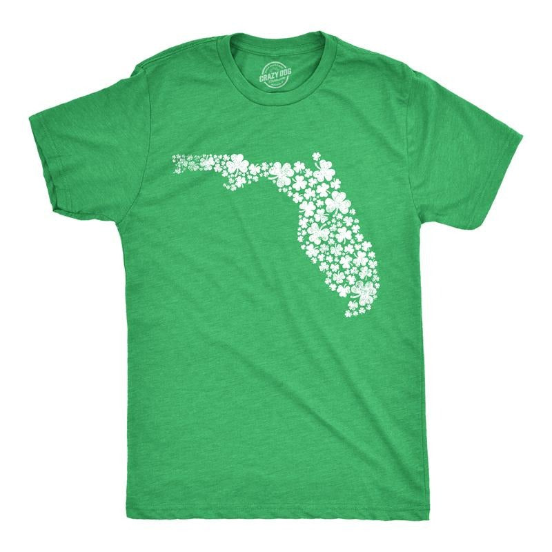 Mens Florida State Clovers T Shirt Funny St Pattys Day Parade Shamrocks Lovers Tee for Guys Mens Funny T Shirts Cool Tees...