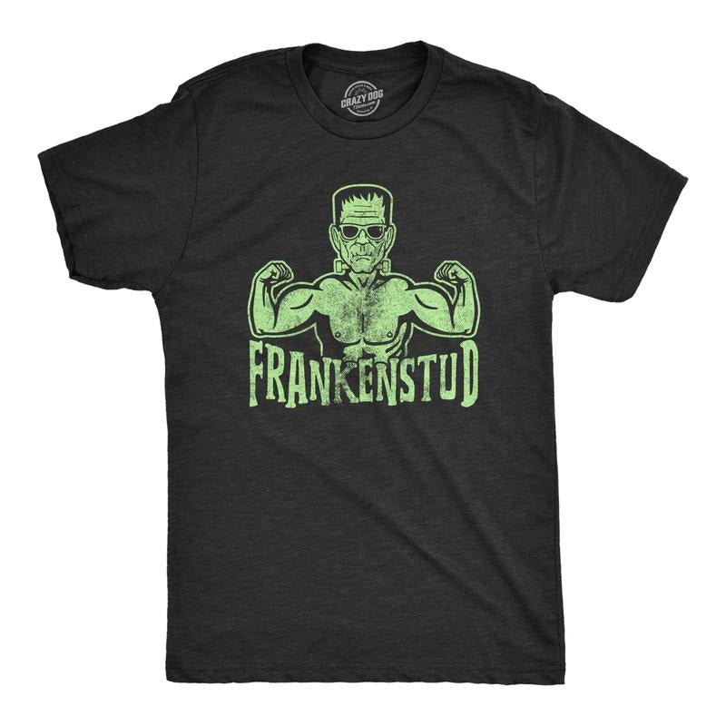 Mens Frankenstud T Shirt Funny Fitness Workout Frankenstein Halloween Graphic Tee Mens Funny T Shirts Cool Tees Soft...