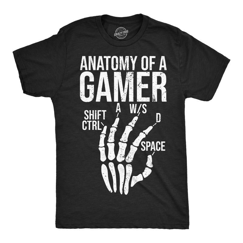 Mens Funny T Shirts Anatomy Of A Gamer Sarcastic Video Games Tee for Men Mens Funny T Shirts Cool Tees Soft Stylish...