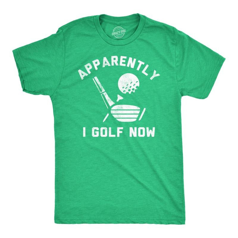Mens Funny T Shirts Apparently I Golf Now Sarcastic Golfing Graphic Novelty Tee for Men Mens Funny T Shirts Cool Tees...