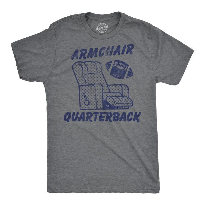 Mens Funny T Shirts Armchair Quarterback Sarcastic Football Lovers Graphic Novelty Tee For Men Mens Funny T Shirts Cool...