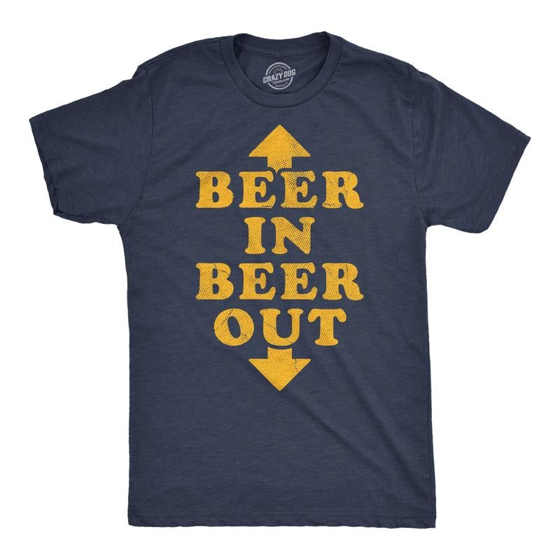 Mens Funny T Shirts Beer In Beer Out Sarcastic Drinking Graphic Novelty Tee For Men Mens Funny T Shirts Cool Tees Soft...
