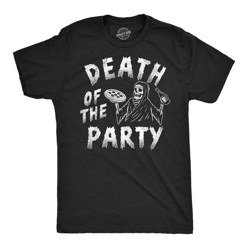 Mens Funny T Shirts Death Of The Party Sarcastic Grim Reaper Graphic Tee For Men Mens Funny T Shirts Cool Tees Soft...