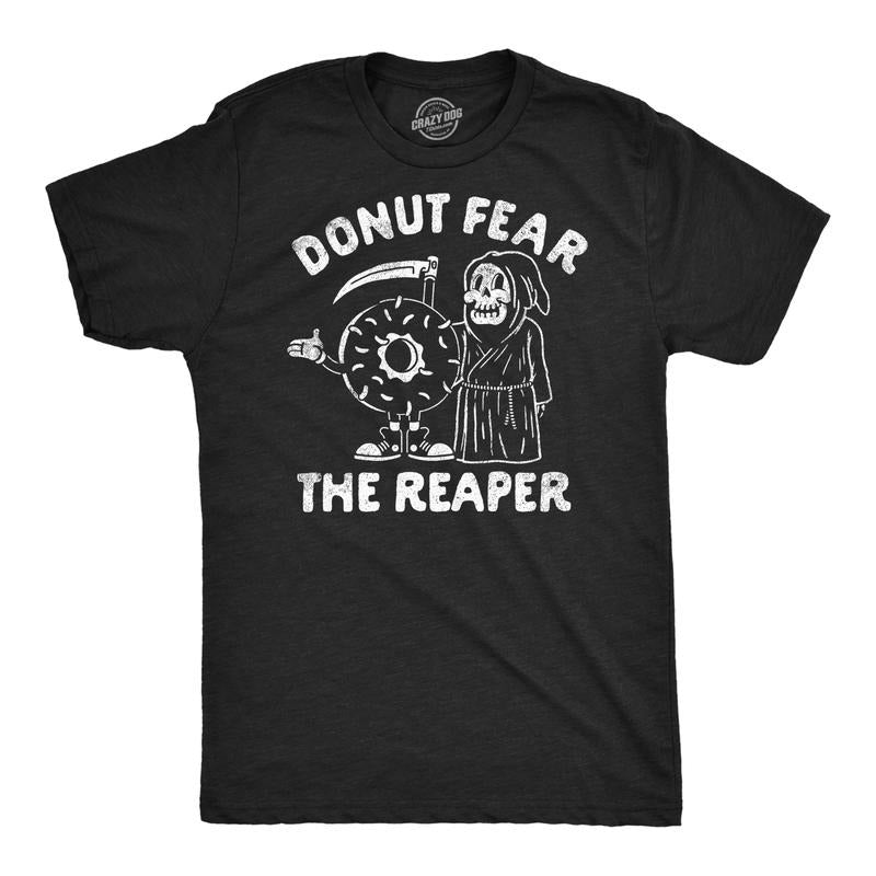 Mens Funny T Shirts Donut Fear The Reaper Sarcastic Graphic Novelty Tee for Men Mens Funny T Shirts Cool Tees Soft...