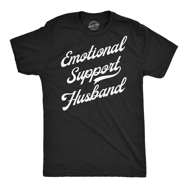 Mens Funny T Shirts Emotional Support Husband Sarcastic Graphic Tee for Men Mens Funny T Shirts Cool Tees Soft Stylish...