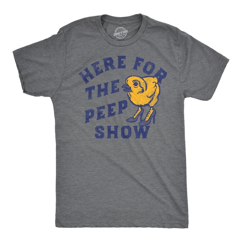 Mens Funny T Shirts Here For The Peep Show Sarcastic Graphic Tee For Men Mens Funny T Shirts Cool Tees Soft Stylish...
