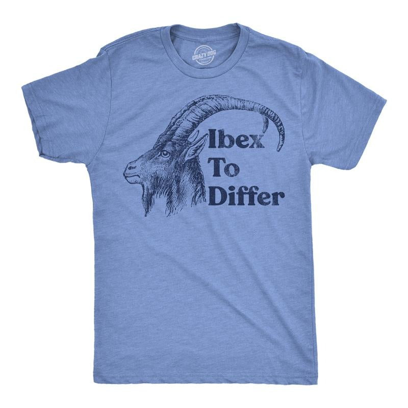 Mens Funny T Shirts Ibex To Differ Sarcastic Animal Graphic Novelty Tee For Men Mens Funny T Shirts Cool Tees Soft...