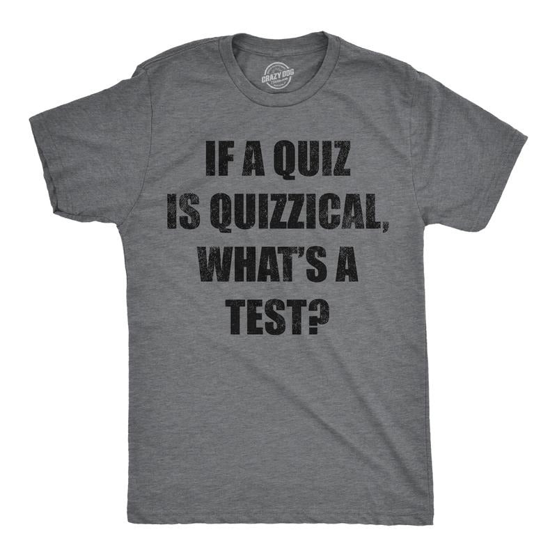 Mens Funny T Shirts If A Quiz Is Quizzical Whats A Test Sarcastic Tee for Men Mens Funny T Shirts Cool Tees Soft Stylish...