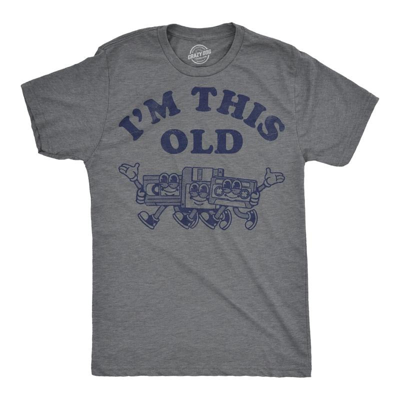 Mens Funny T Shirts Im This Old Sarcastic Retro Technology Graphic Novelty Tee For Men Mens Funny T Shirts Cool Tees Soft...