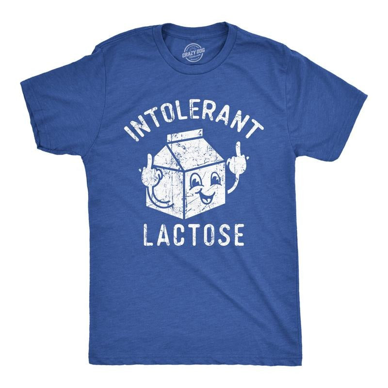 Mens Funny T Shirts Intolerant Lactose Sarcastic Milk Graphic Novelty Tee For Men Mens Funny T Shirts Cool Tees Soft...