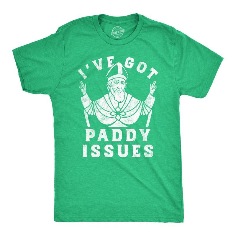 Mens Funny T Shirts Ive Got Paddy Issues St Patricks Day Sarcastic Grapahic Tee Mens Funny T Shirts Cool Tees Soft...
