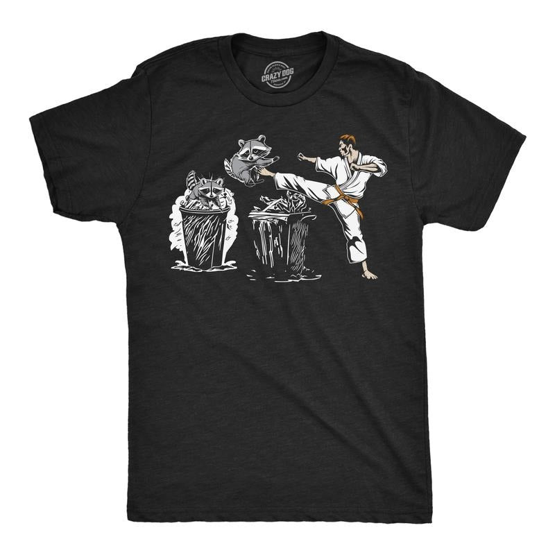 Mens Funny T Shirts Karate Kicking Raccoon Sarcastic Graphic Tee for Men Mens Funny T Shirts Cool Tees Soft Stylish...