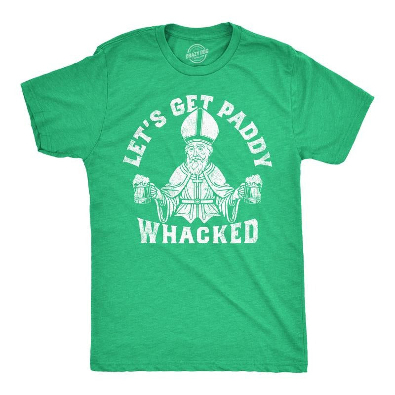 Mens Funny T Shirts Lets Get Paddy Whacked Sarcastic St Patricks Day Novelty Tee For Men Mens Funny T Shirts Cool Tees...