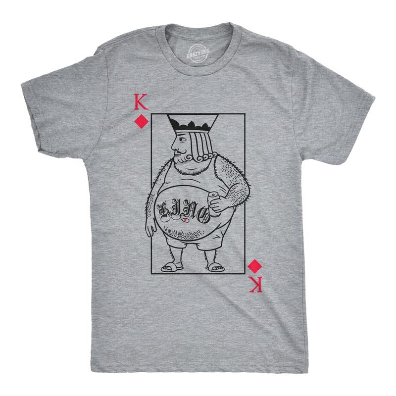 Mens Funny T Shirts Lonely King Of Diamonds Sarcastic Playing Card Graphic Novelty Tee For Men Mens Funny T Shirts Cool...